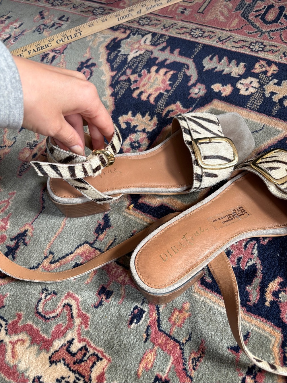 Diba True Zebra-Print Buckle Sandals - Black & White